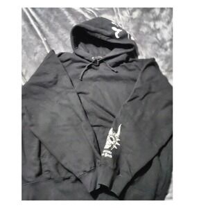 Supreme Skull Graphic Hoodie Black Long Sleeve Cotton Blend Mens M